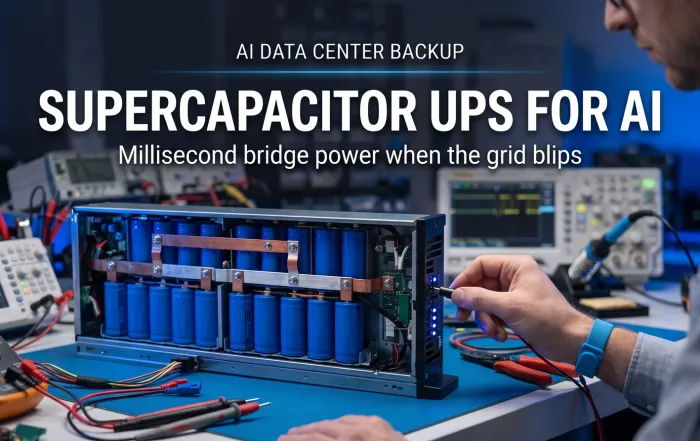 Supercapacitor UPS for AI - AI data center backup power bridge